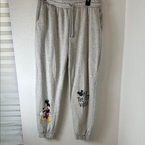 Disney Gray Mickey Mouse  Sweatpants women plus 2x